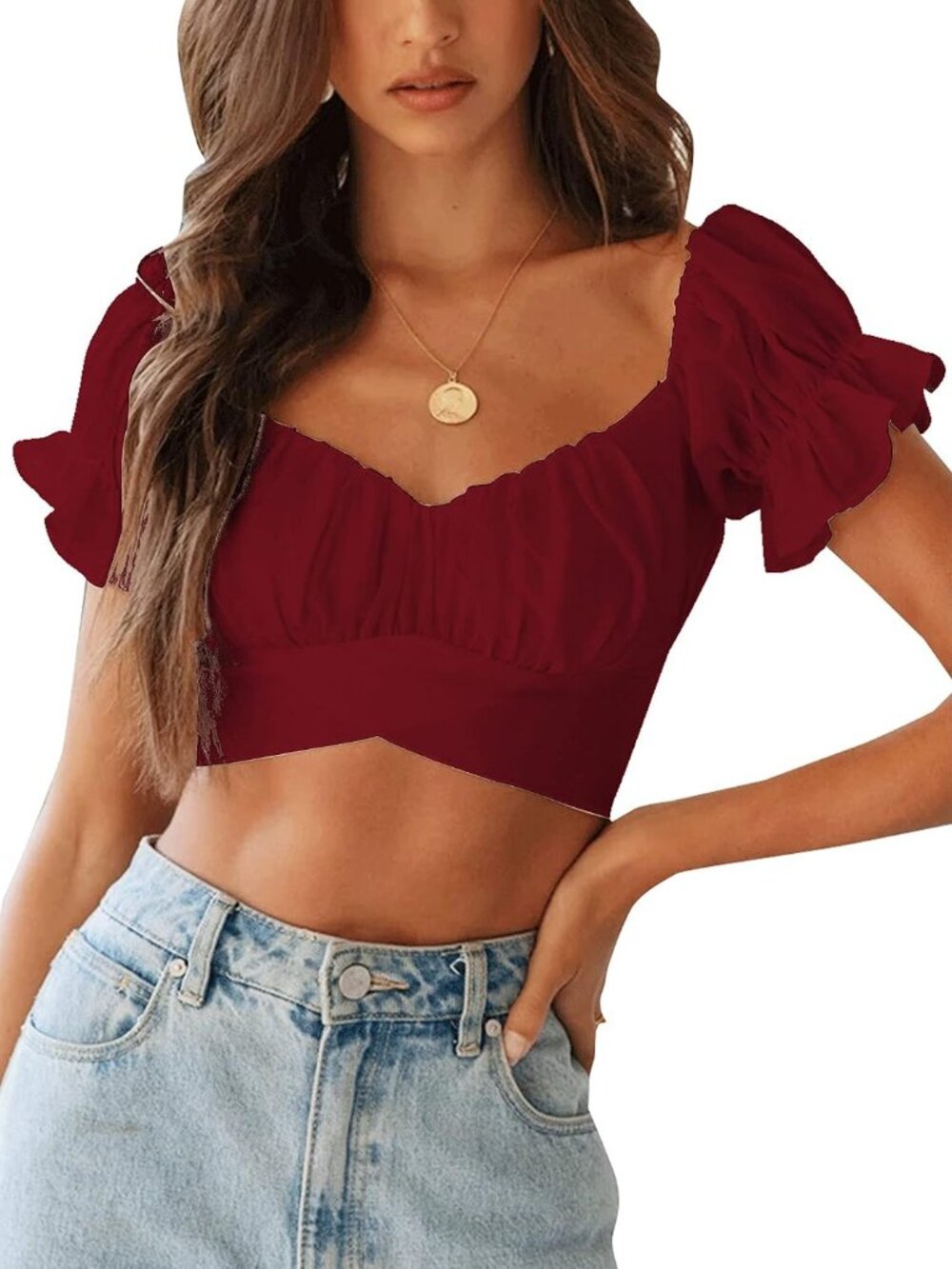 Women's Puff Short Sleeve Y2k Crop Top